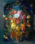 Jan Davidsz de Heem Festoon of Fruit and Flowers painting